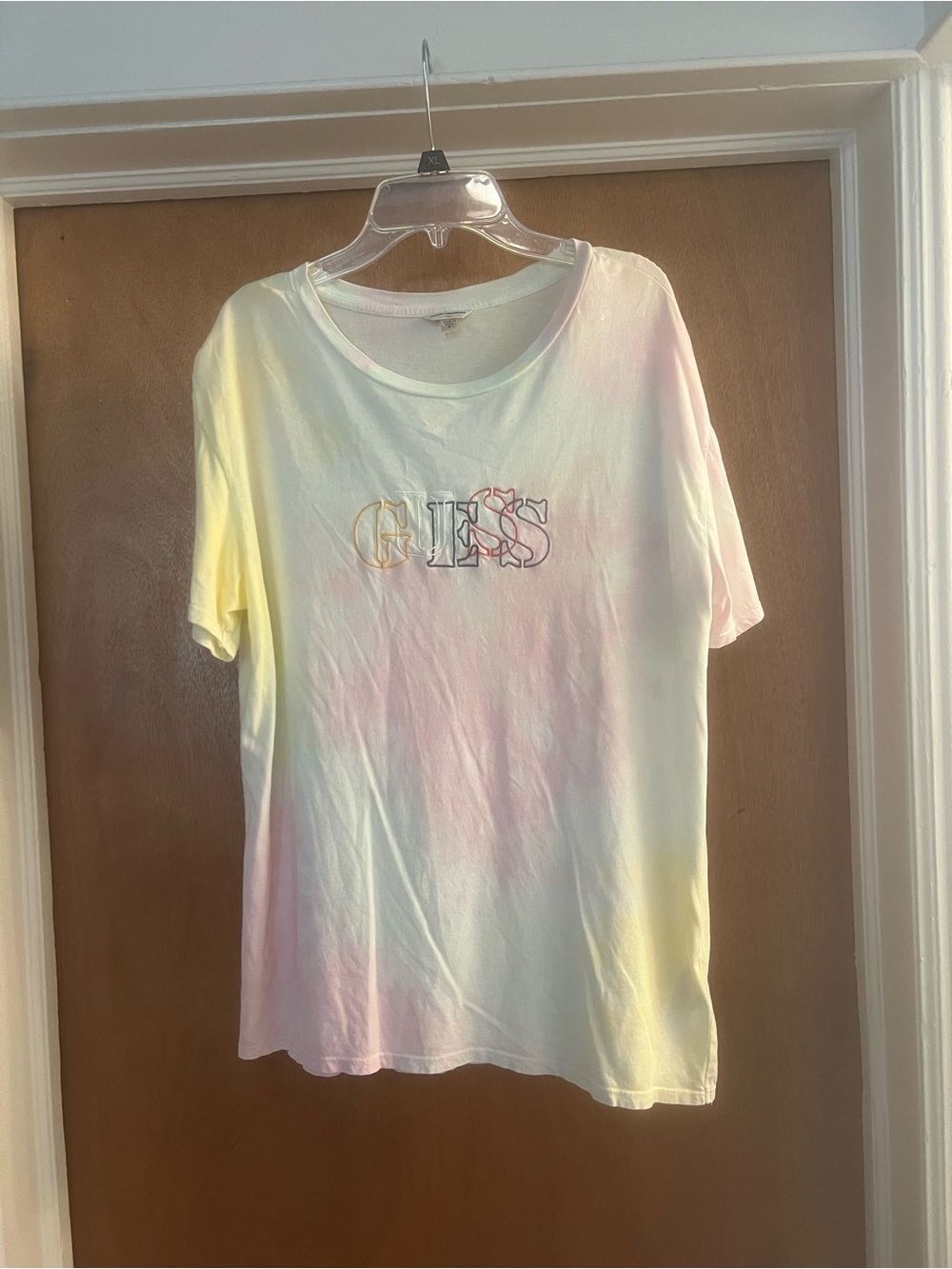 GUESS Originals Women’s Pastel Multicolored Tie-Dye Short Sleeve Tee